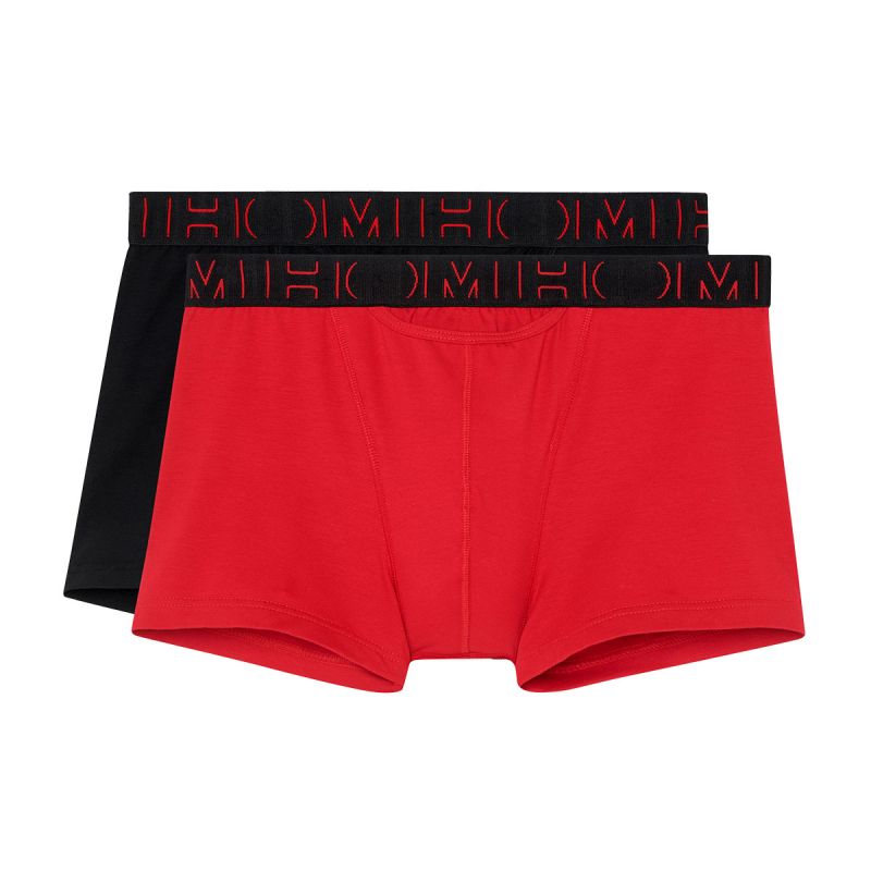 HOM H01 Boxer Brief Black Red 2Pack Boxerlines