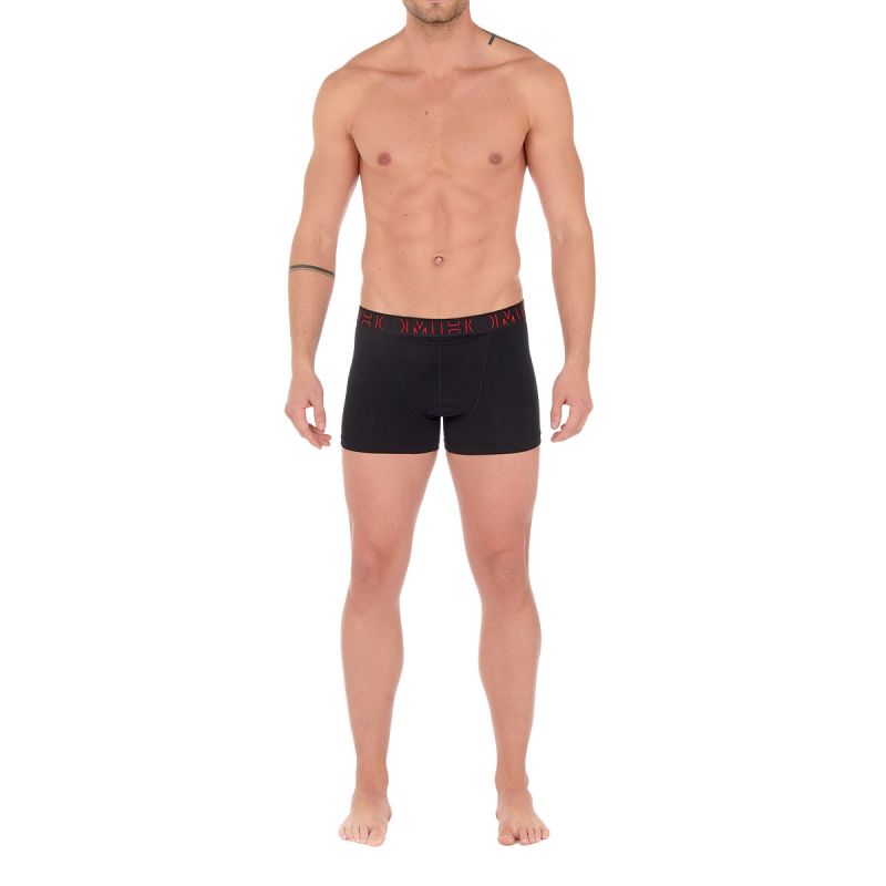 HOM H01 Boxer Brief Black Red 2Pack Boxerlines