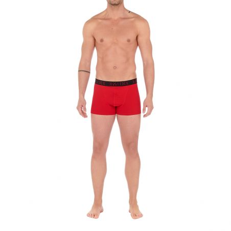 HOM H01 Boxer Brief Black Red 2Pack Boxerlines
