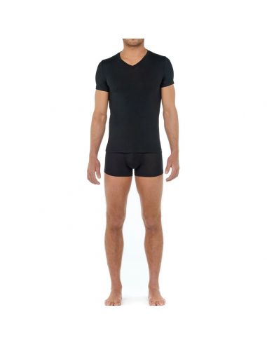 HOM V-Shirt Tencel Soft Zwart