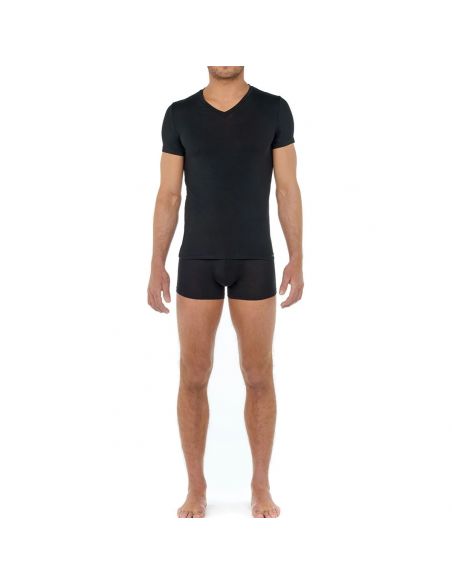 HOM V-Shirt Tencel Soft Zwart