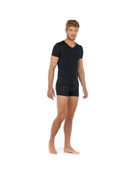 HOM V-Shirt Tencel Soft Zwart